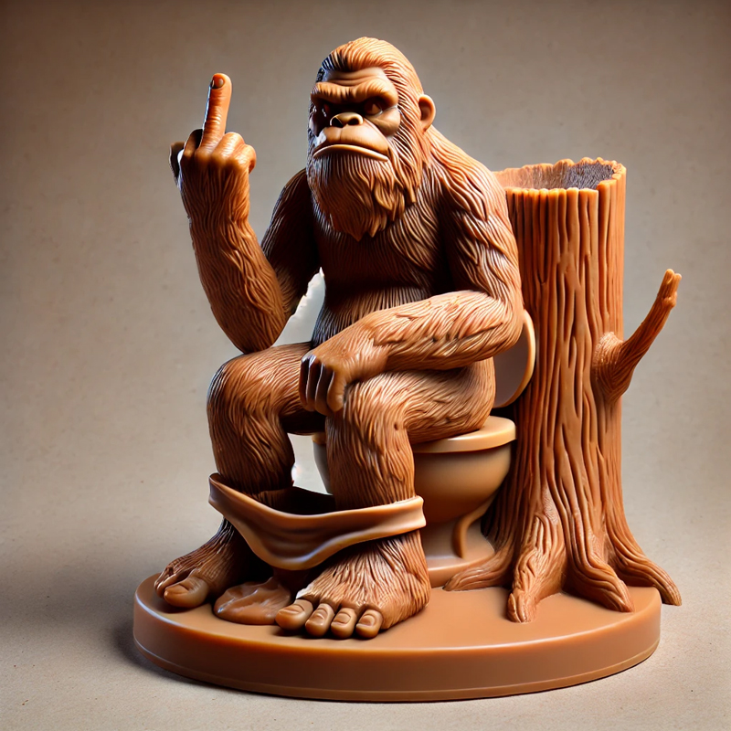 Funny Middle Finger Bigfoot Sculpture