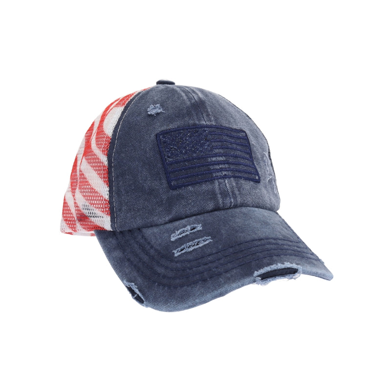 ✨4th of July Gift--American Flag Criss Cross High Pony C.C Ball Cap