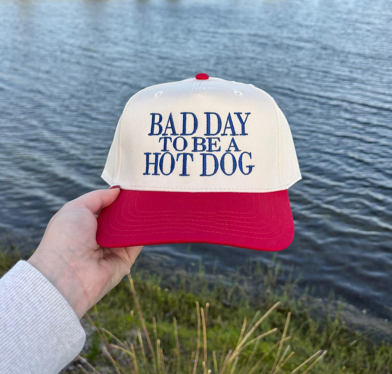 4th of July “Bad Day To Be a Hot Dog” Embroidered Trucker Hat