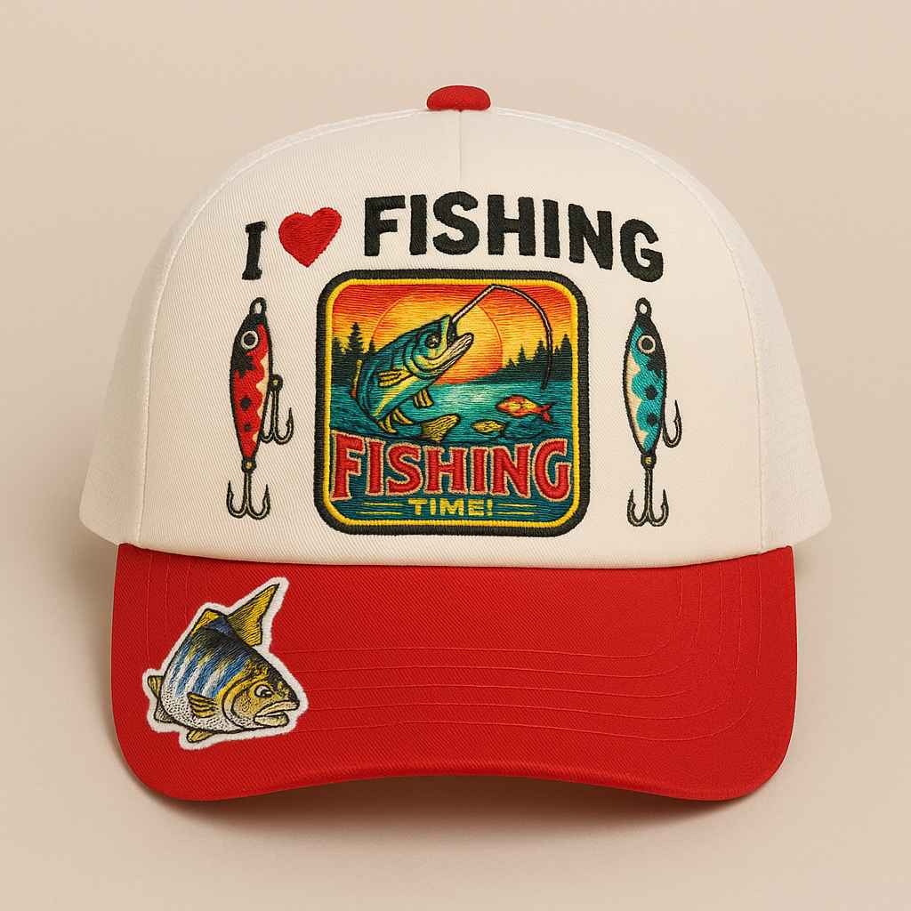 I ❤️ Fishing Retro Hat