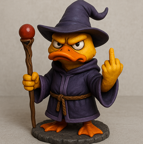 Halloween Middle Finger Wizard Duck Statues