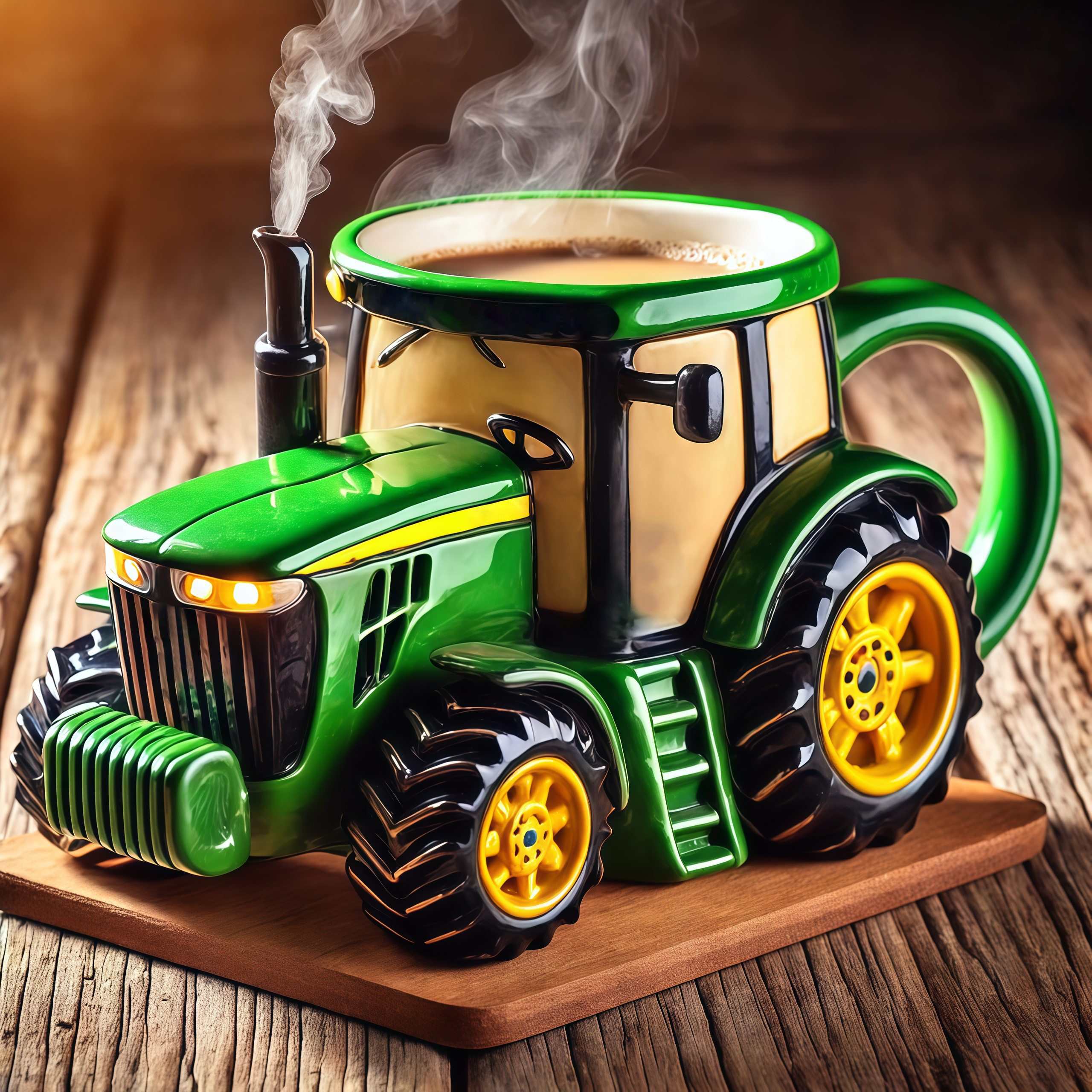 Vintage Green Tractor Farm Equipment Mug