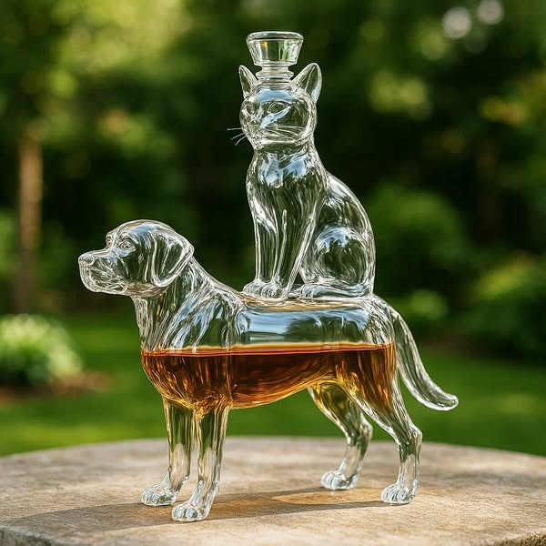 🥃 "Top Dog, Top Cat" Whiskey Bottle