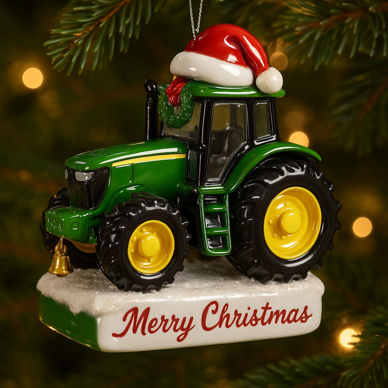 Farm Fresh Christmas Tractor Ornament