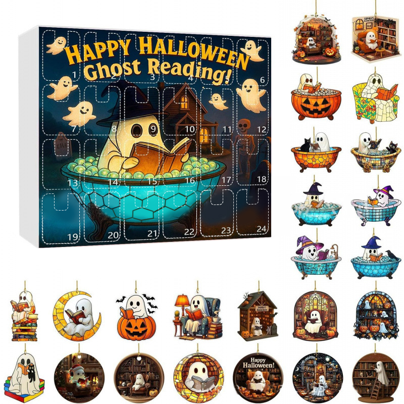 Halloween Advent Calendar with Ghost Ornaments-24 Days of Festive Fun!