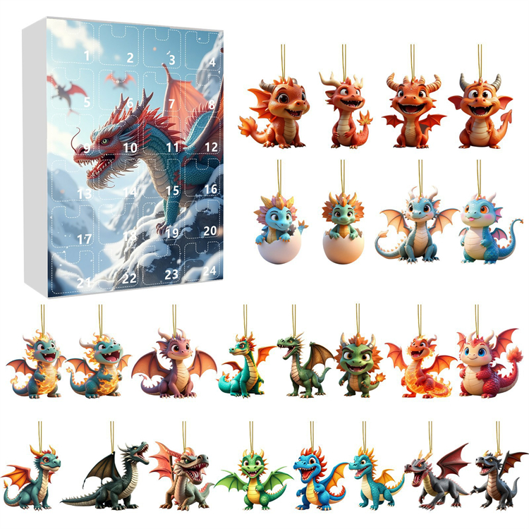 Dragon Advent Calendar 2025 – Countdown to Christmas with 24 Dragon Ornaments 🐉🎄