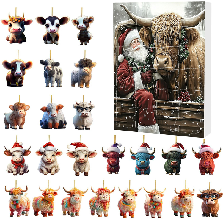 Christmas Cow Advent Calendar 2025 – 24 Days of Festive Fun with Adorable Cow Ornaments 🐄🎄