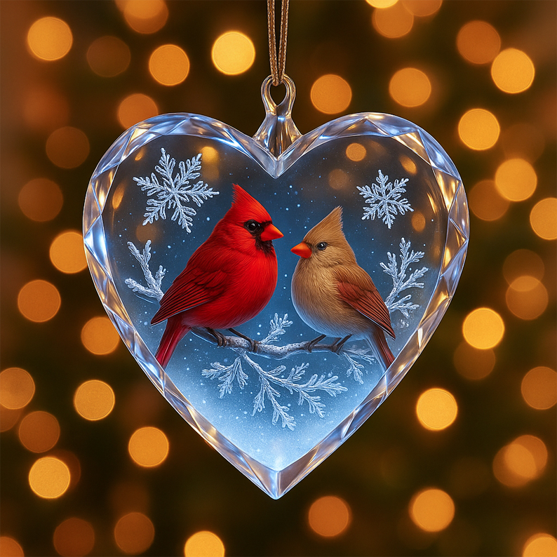 🔥Last Day 49% OFF ❤️ Cardinal Couple Heart Ornament