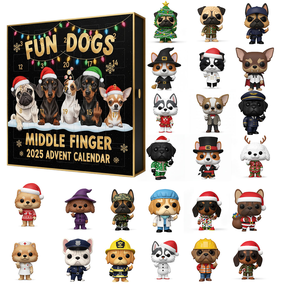 Fun Dogs Middle Finger 2025 Advent Calendar 🎄🐶