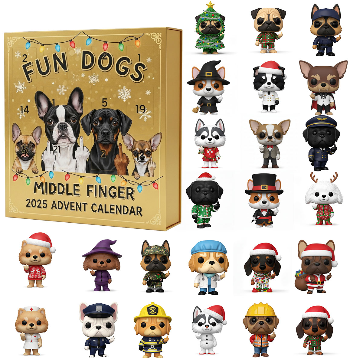 Fun Dogs Middle Finger 2025 Advent Calendar 🎄🐶