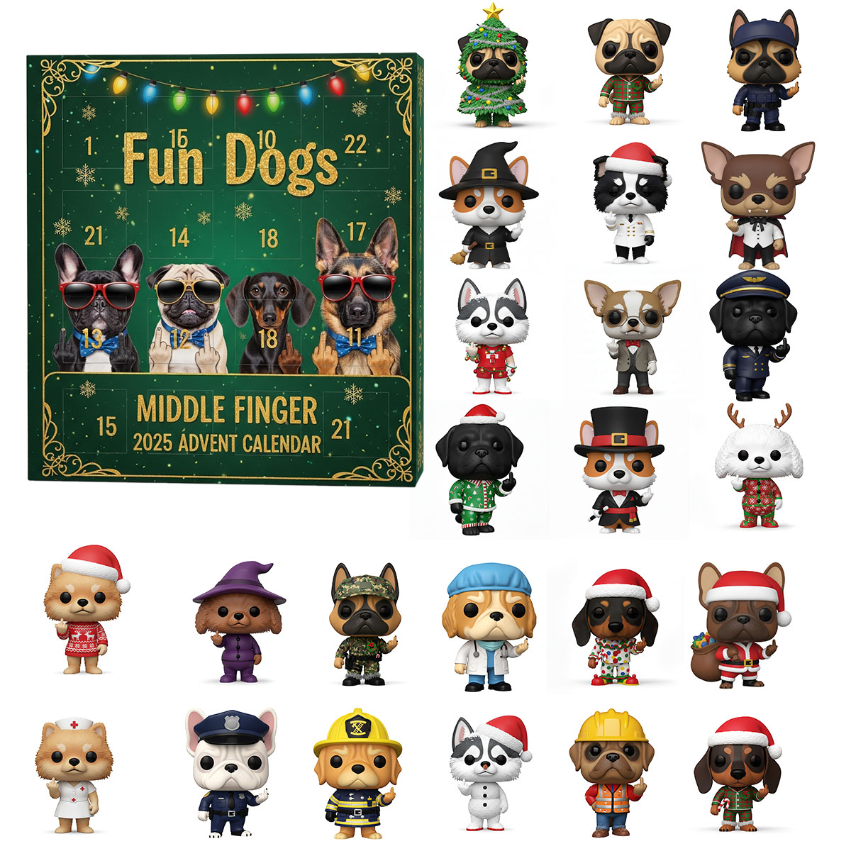 Fun Dogs Middle Finger 2025 Advent Calendar 🎄🐶