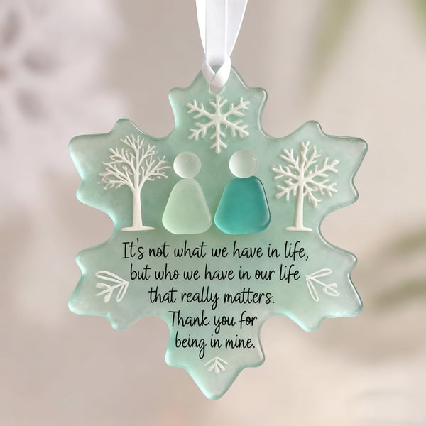 🌊Snowflake-Shaped Sea Glass Friendship Decor❄✨ Shaped by Nature & Crafted by Hand!