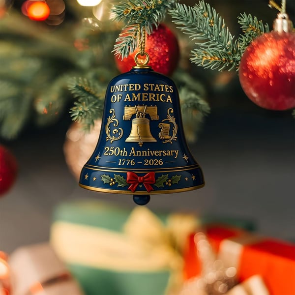  🌟Proudly made in Texas, USA🔔United States 250th Anniversary Bell Ornament 🌟Proudly made in Texas, USA🔔United States 250th Anniversary Bell Ornament 🌟Proudly made in Texas, USA🔔United States 250th Anniversary Bell Ornament 🌟Proudly made in Texas, U