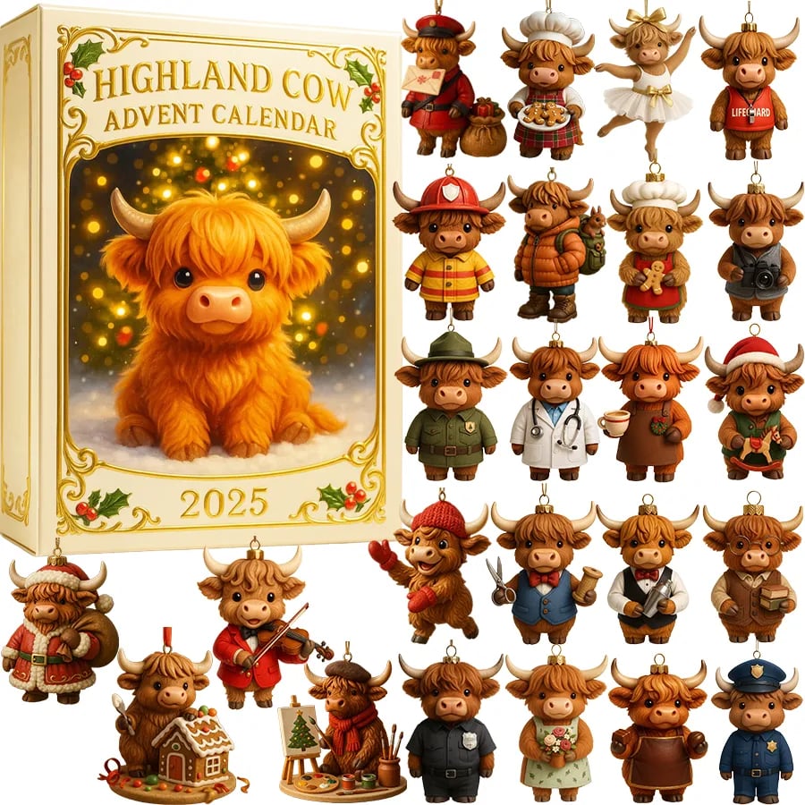 Cute Highland Cow 2025 Christmas Countdown 🎄 24 Gifts Inside!