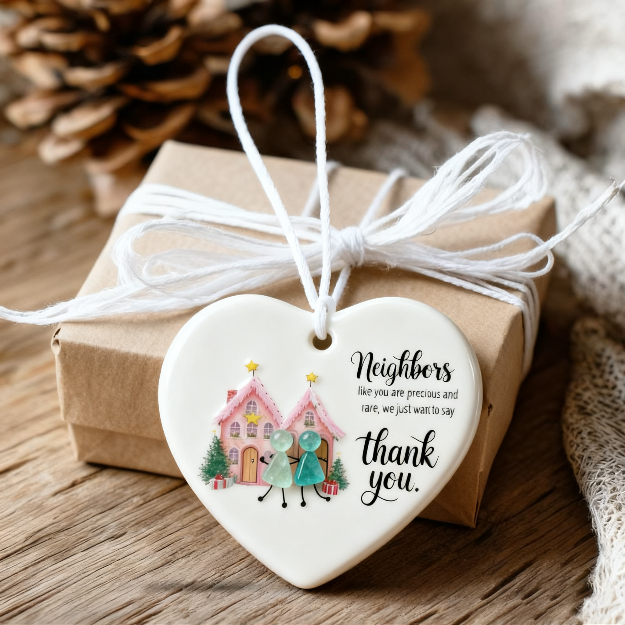 Heart-Shaped Thank You Neighbor Ornament