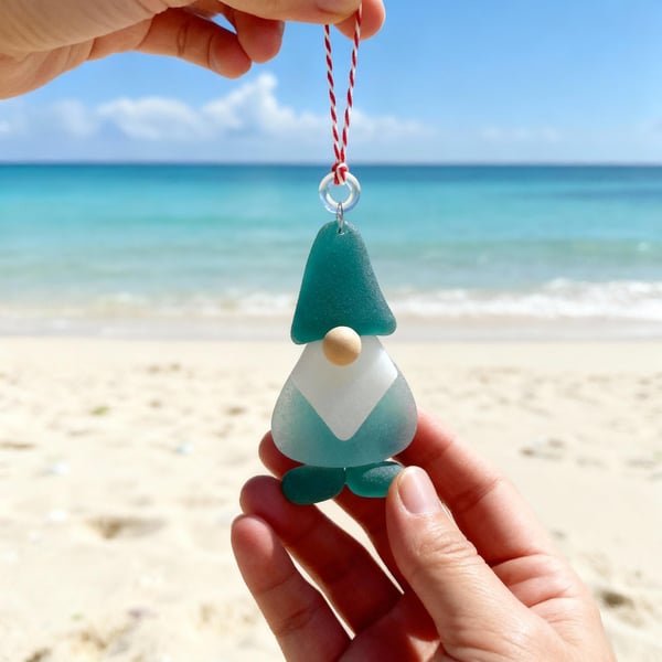 🔥Handmade Sea Glass Christmas Ornament