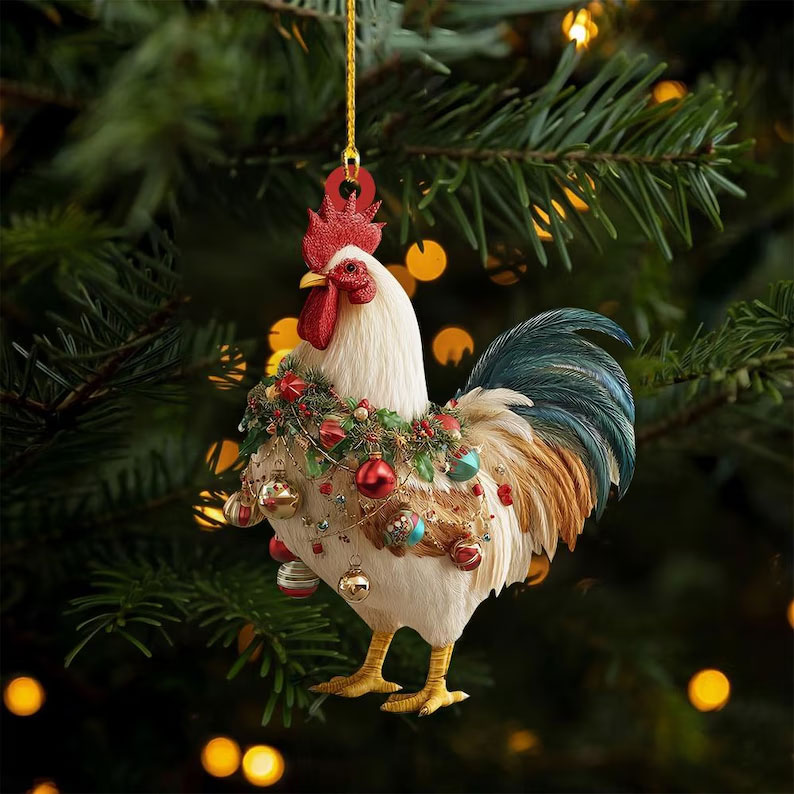 Christmas Rooster Ornament