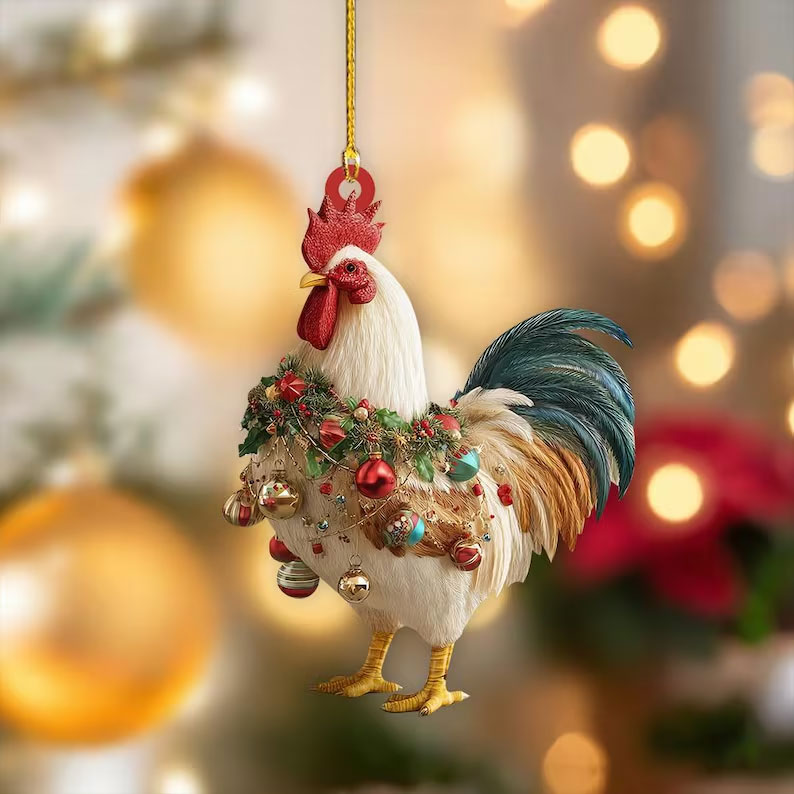 Christmas Rooster Ornament