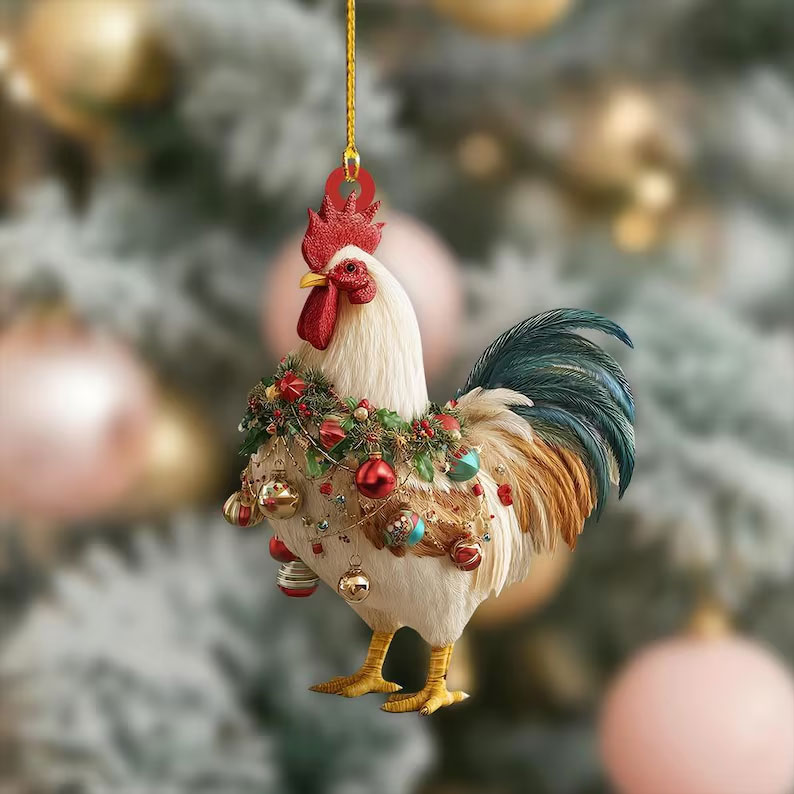 Christmas Rooster Ornament