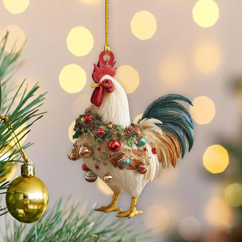 Christmas Rooster Ornament