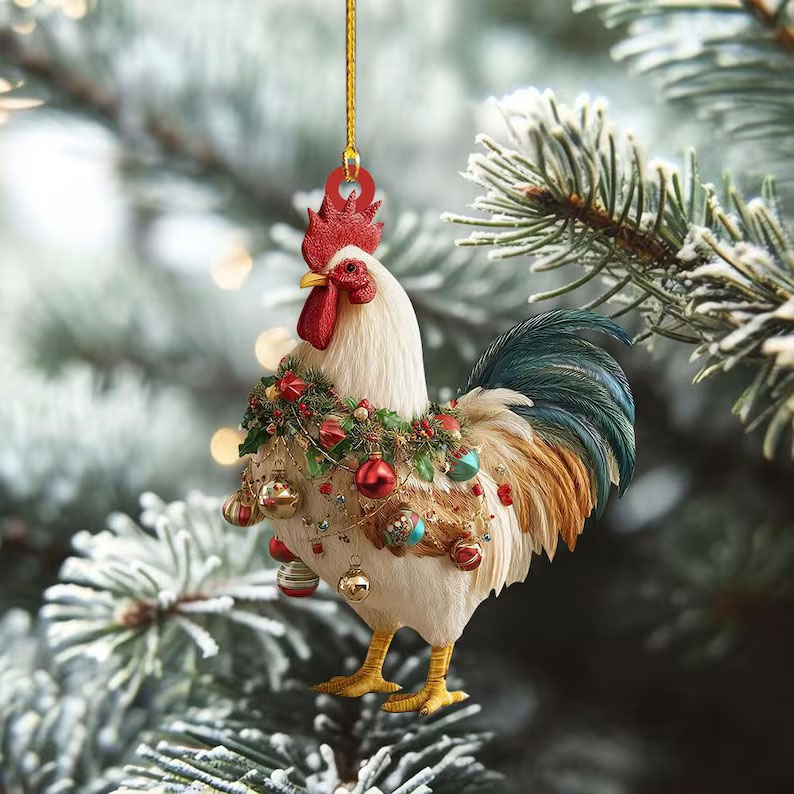 Christmas Rooster Ornament