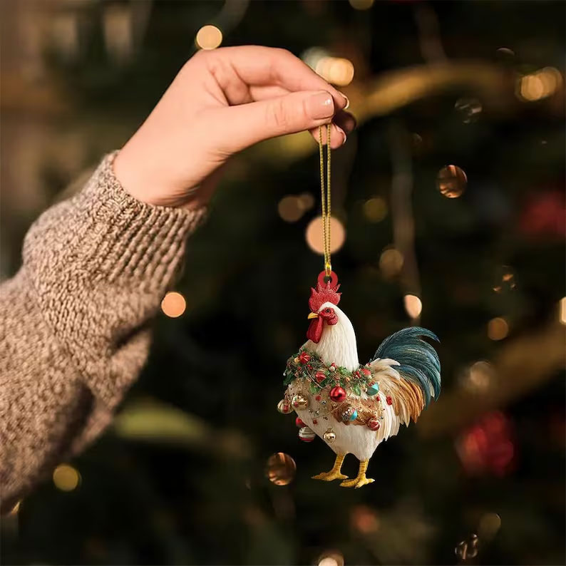 Christmas Rooster Ornament