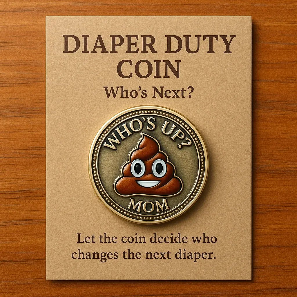 🔥Limited Sale 49% OFF!!Diaper Duty Coin – “Who's Up?”💩