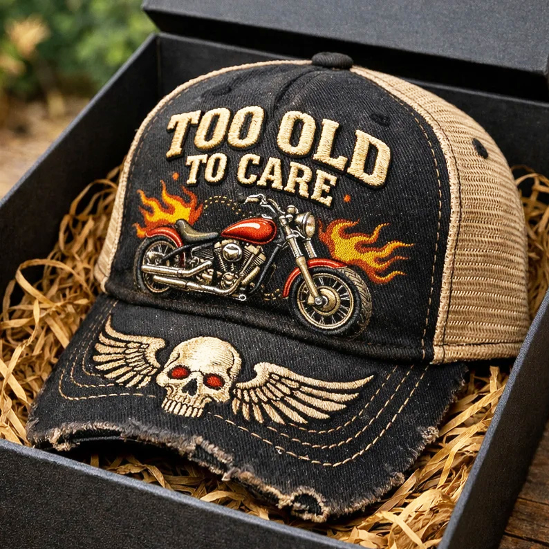 🏆Flash Sale 60% OFF - ❤️Too Old to Care Motorcycle Cap🎁