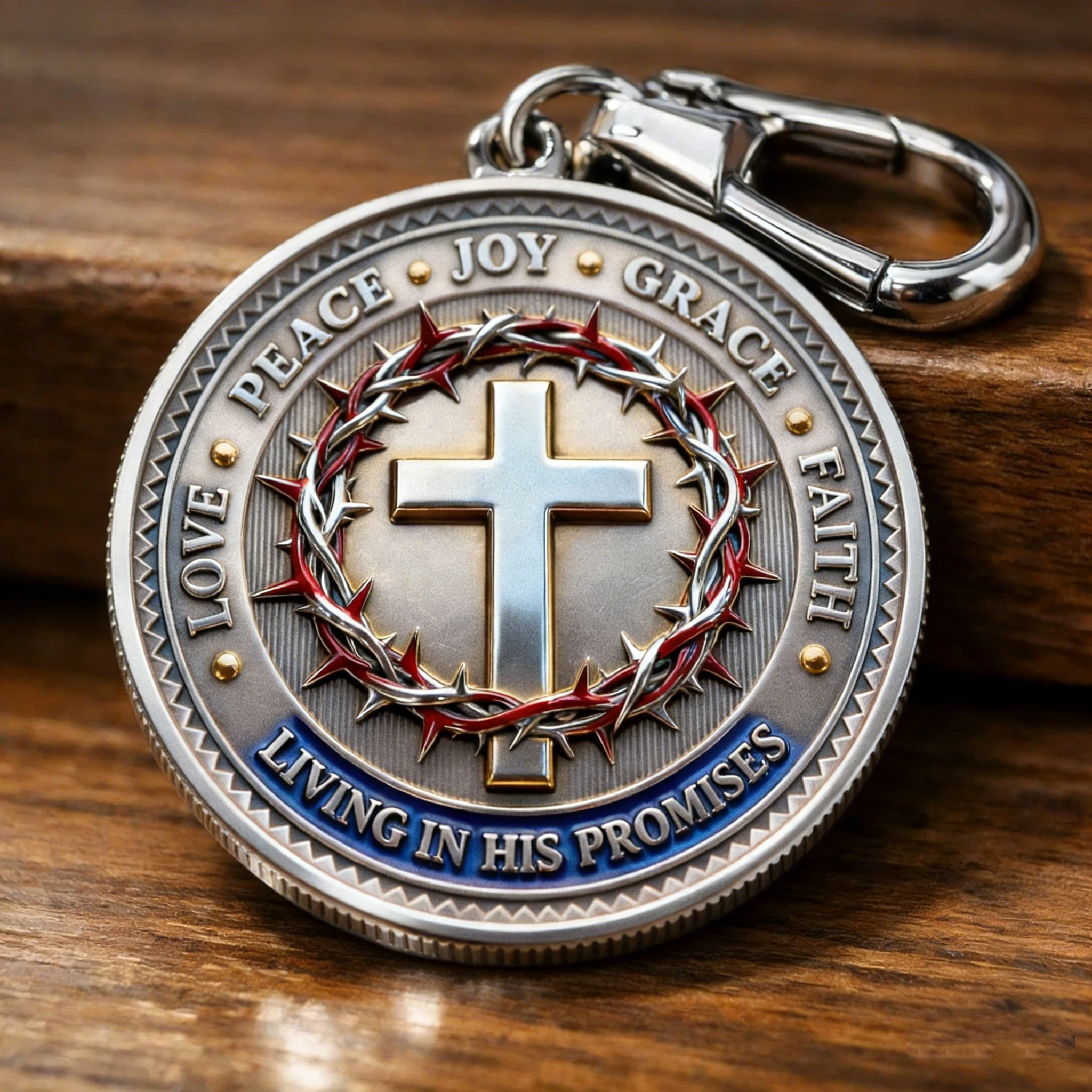 “The True Light” Christian Coin Keychain