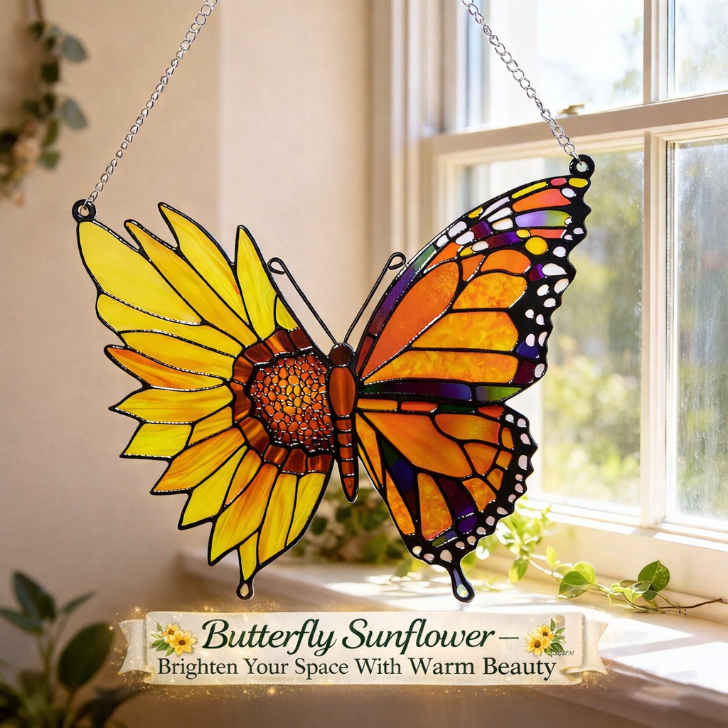 🎄Christmas 50% Off--Butterfly Sunflower Suncatcher