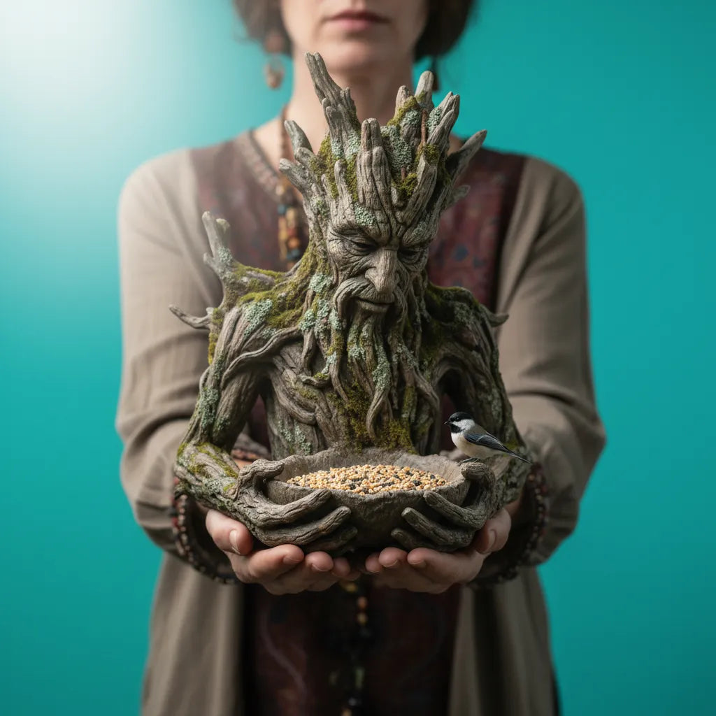 The Quiet Offering A Tree-Integrated Bird Feeding Sculpture