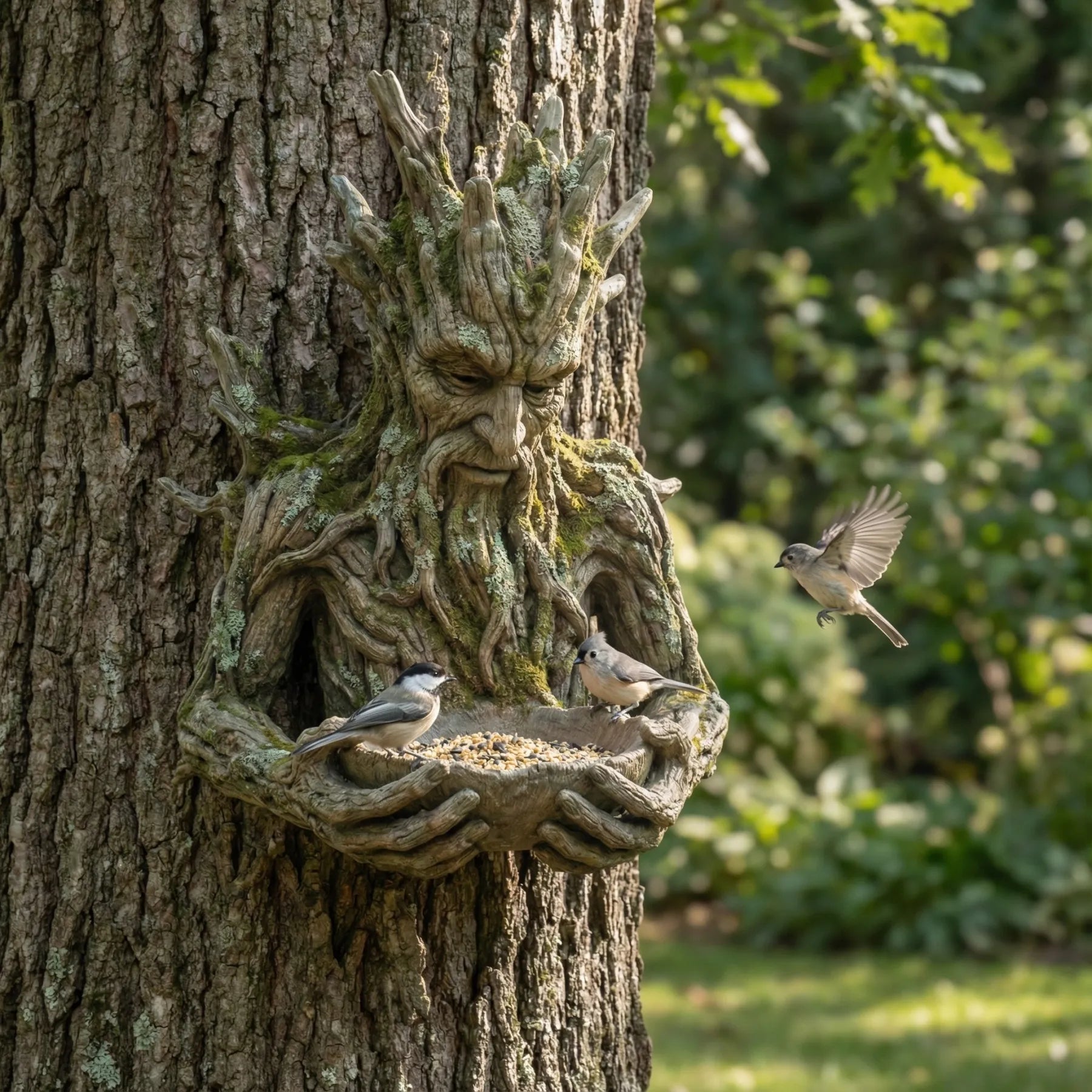 The Quiet Offering A Tree-Integrated Bird Feeding Sculpture