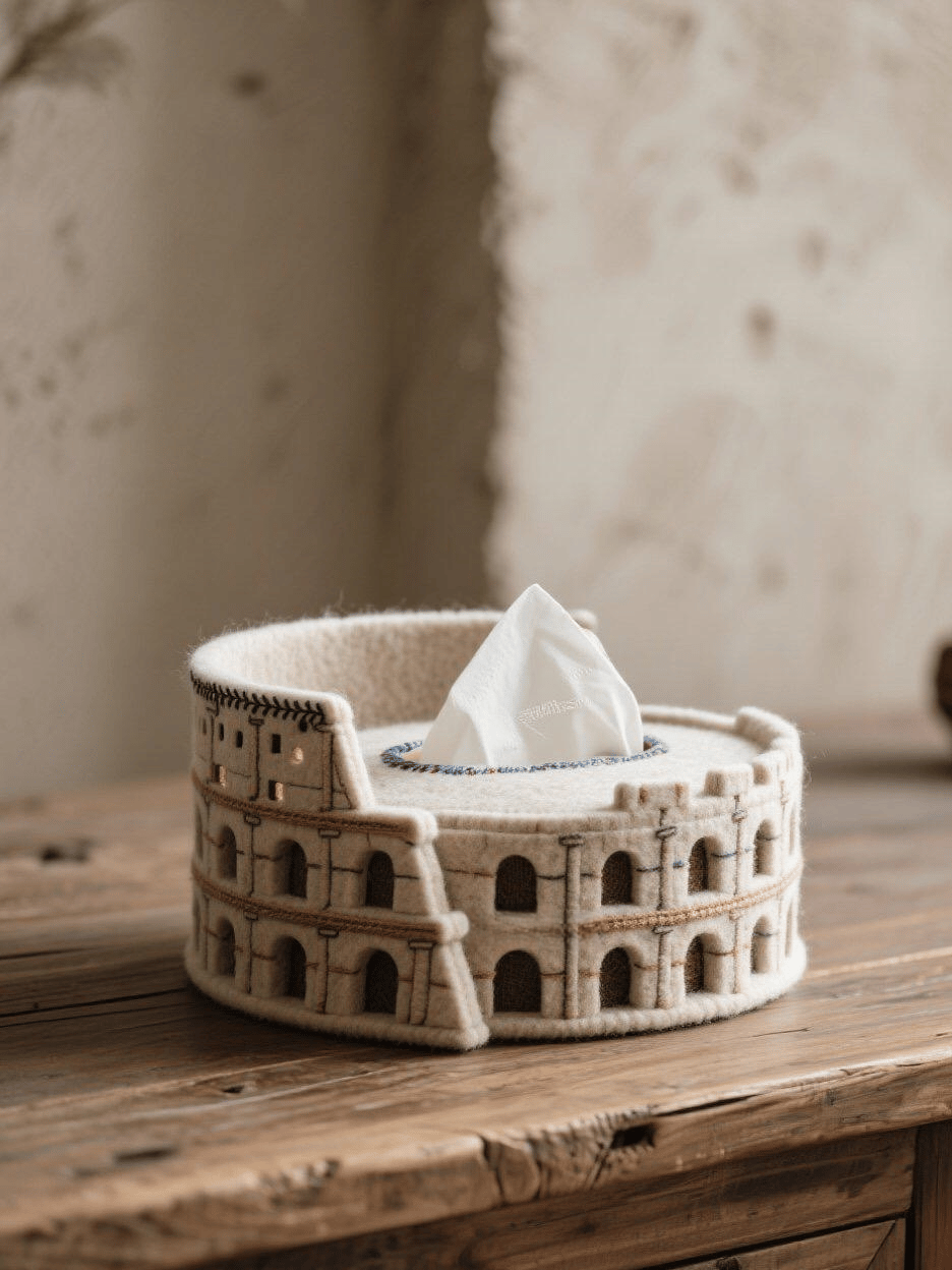 🔥🔥New Year 50% Off--Felt Colosseum Tissue Box
