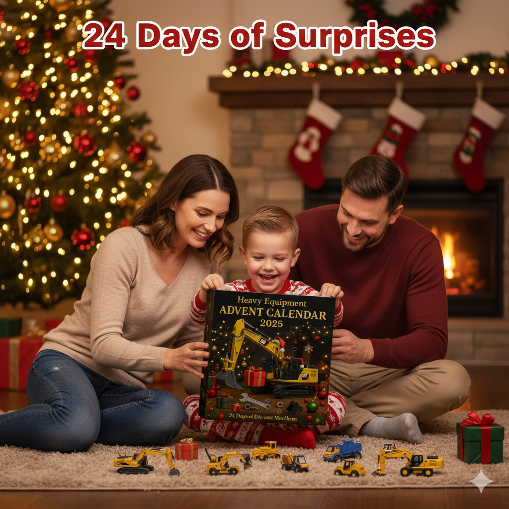 🌲Christmas Gift--Heavy Equipment Advent Calendar 2025 · 24 Die-cast Machines