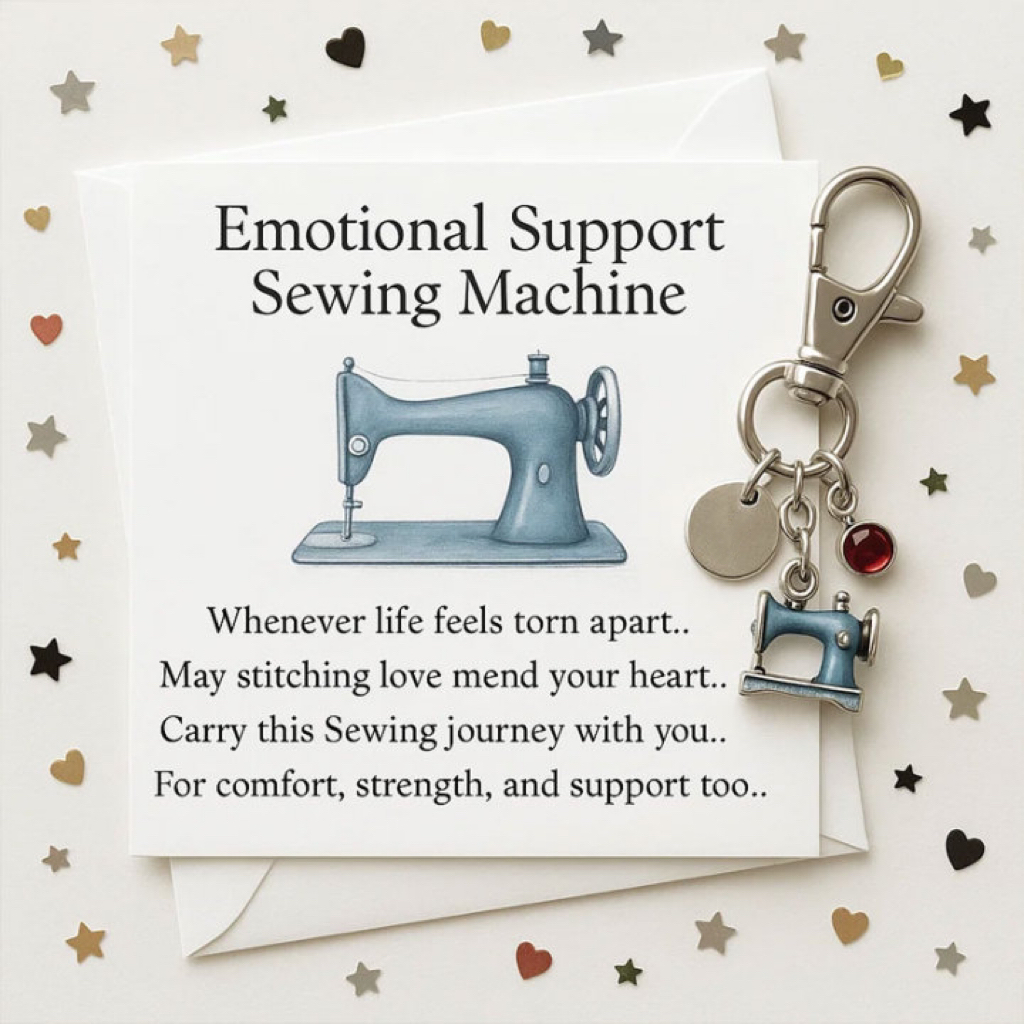 Emotional Support Sewing Machine Keychain