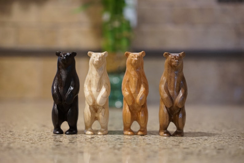 🐻Hand Wood Carved Bear Statue