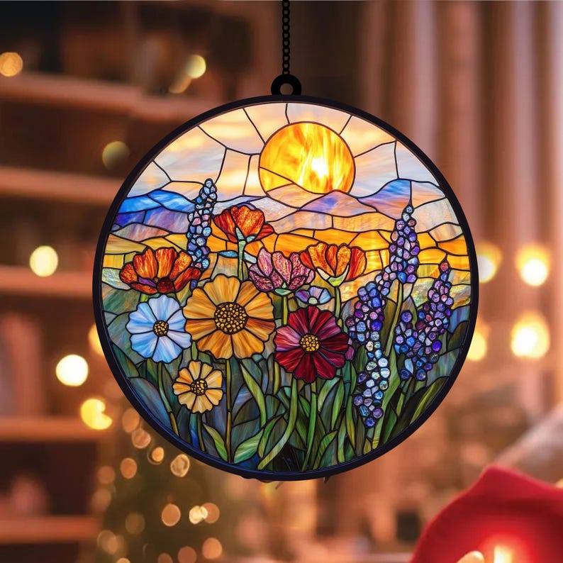 🔥🔥LAST DAY BIG SALE--Acrylic Beach Sunset Suncatcher Ornament
