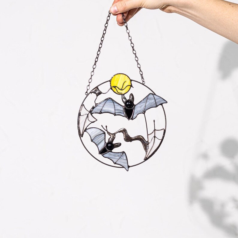 Halloween Bat Moon Suncatcher Ornament