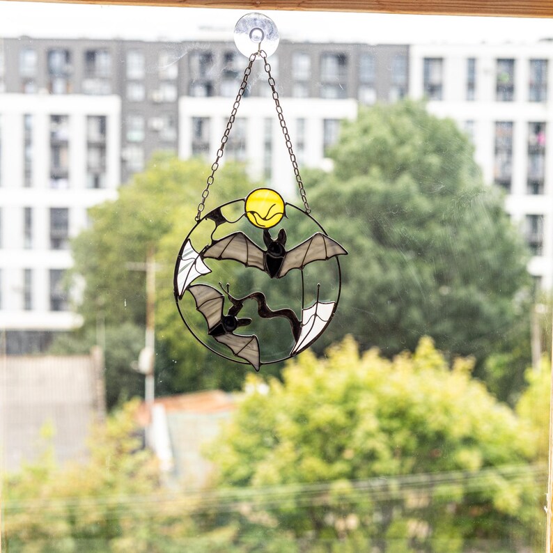 Halloween Bat Moon Suncatcher Ornament