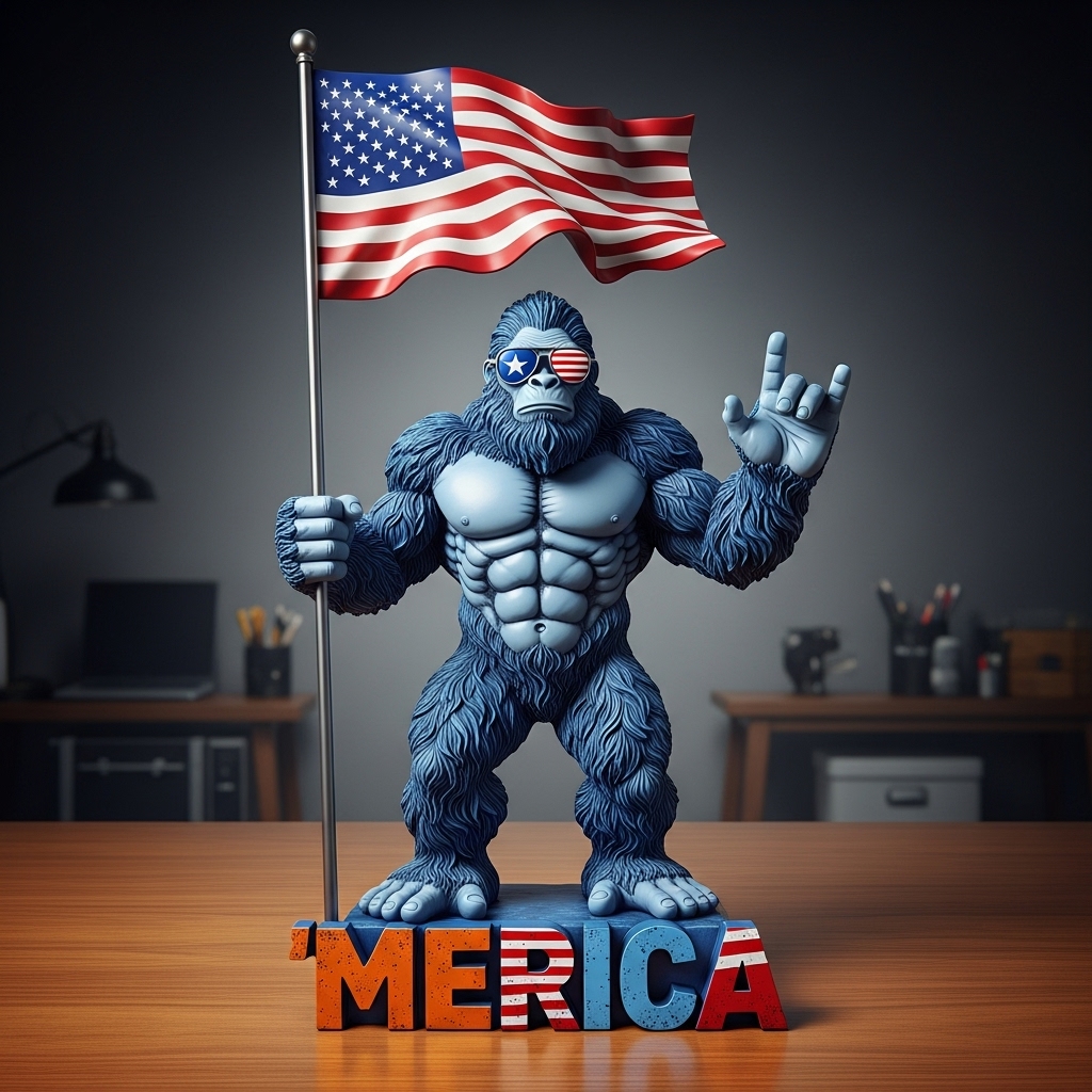Bigfoot Patriot Figurine