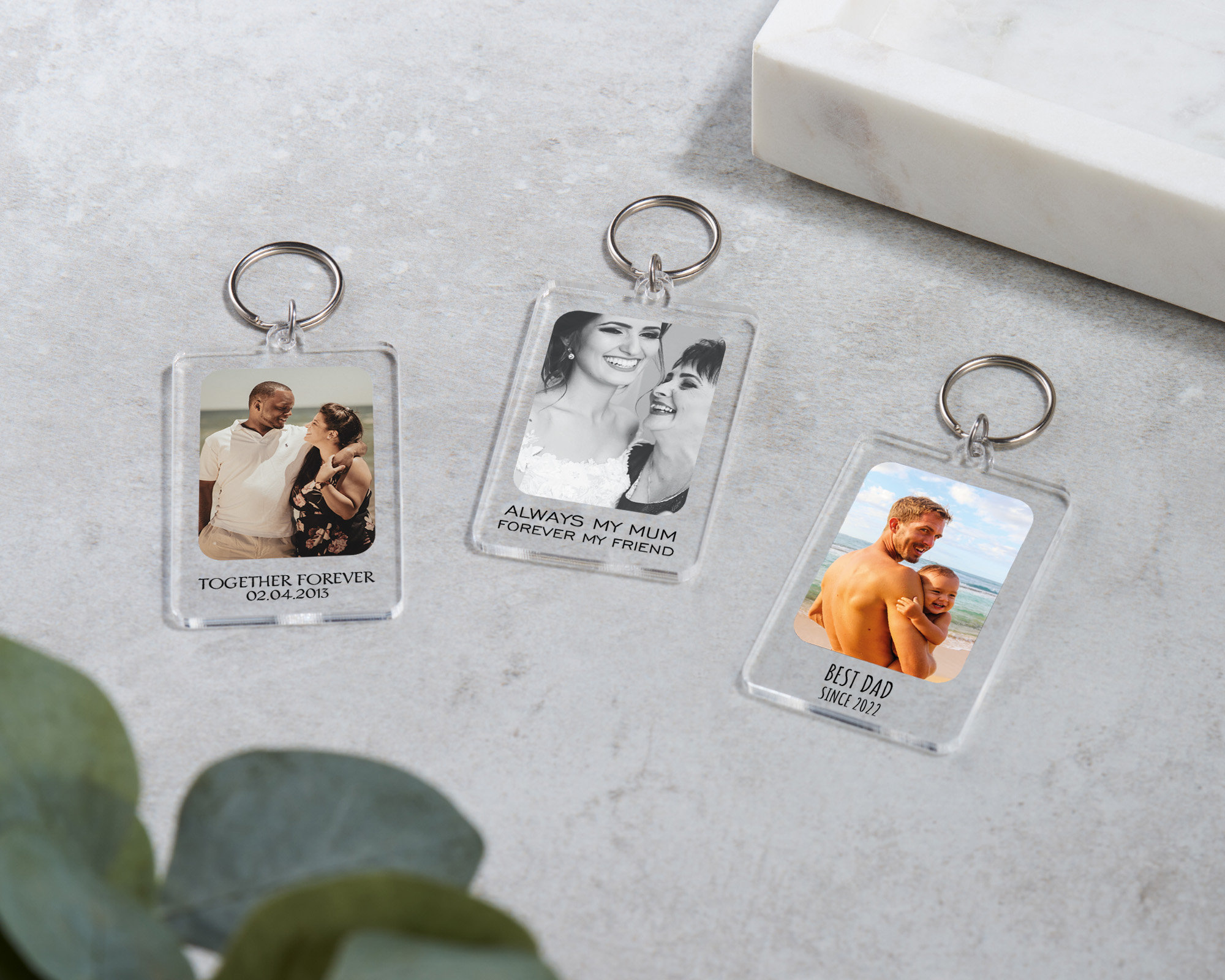 Personalised Photo Keyring, Keychain Gift with Message for Birthday, Anniversary, Valentines, Christmas Gift