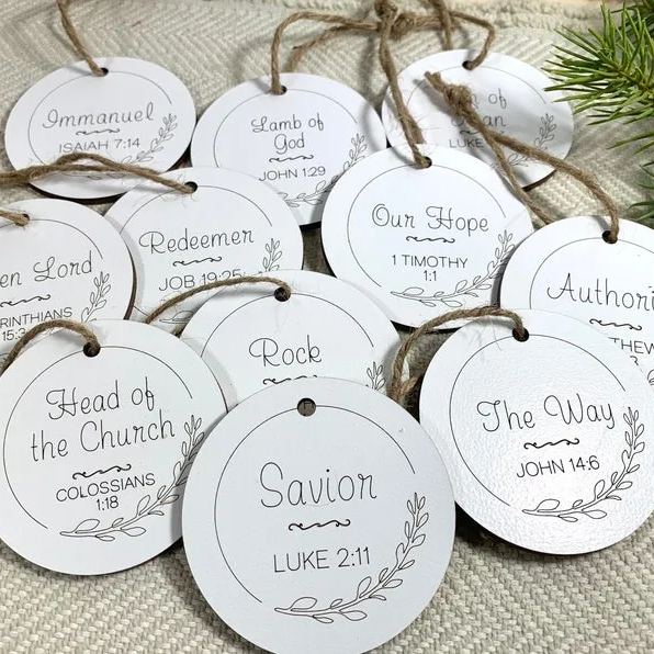 Names of Jesus Wood Christmas Ornament