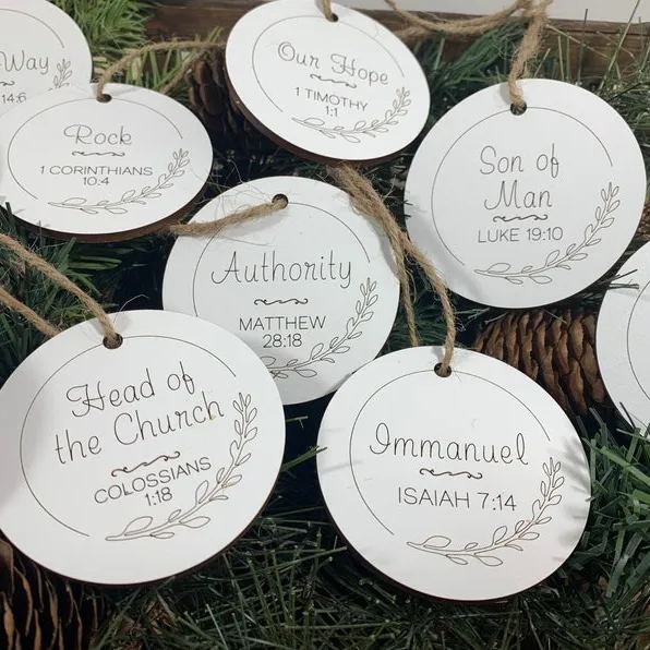 Names of Jesus Wood Christmas Ornament