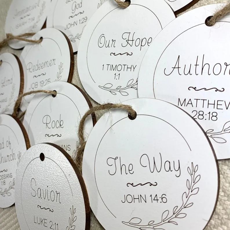 Names of Jesus Wood Christmas Ornament