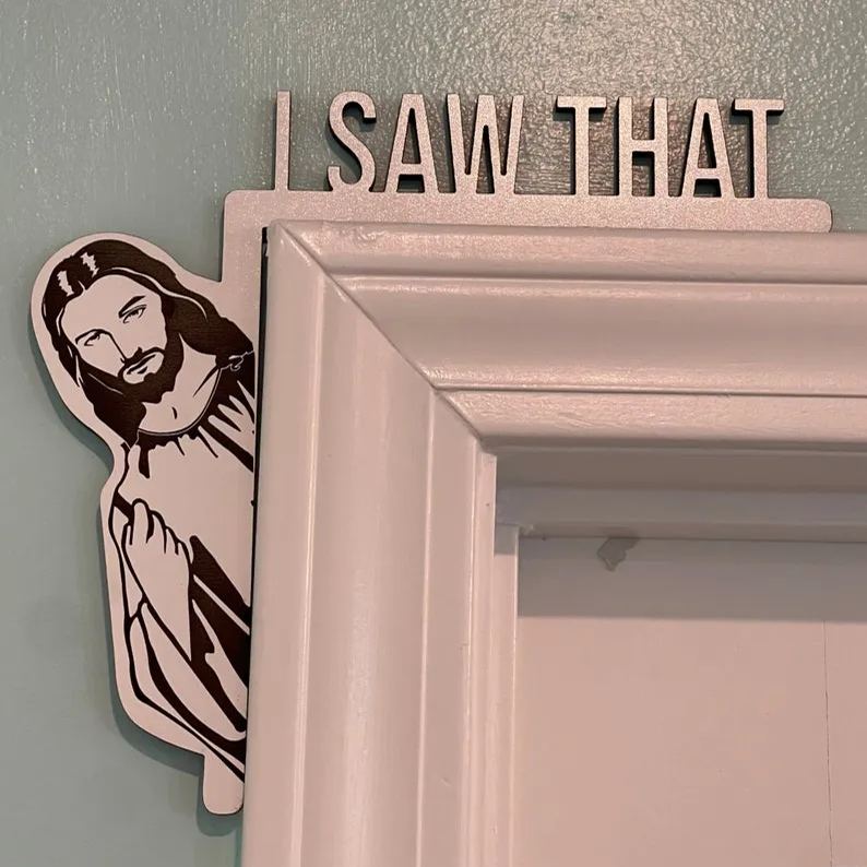 Metal I Saw That Jesus Door Topper