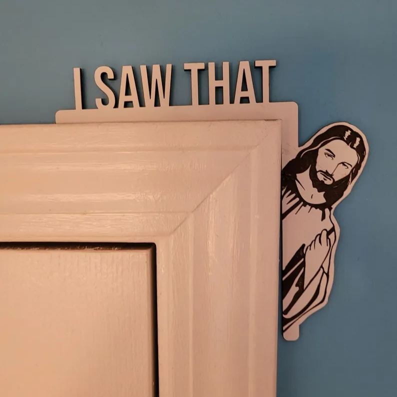 Metal I Saw That Jesus Door Topper