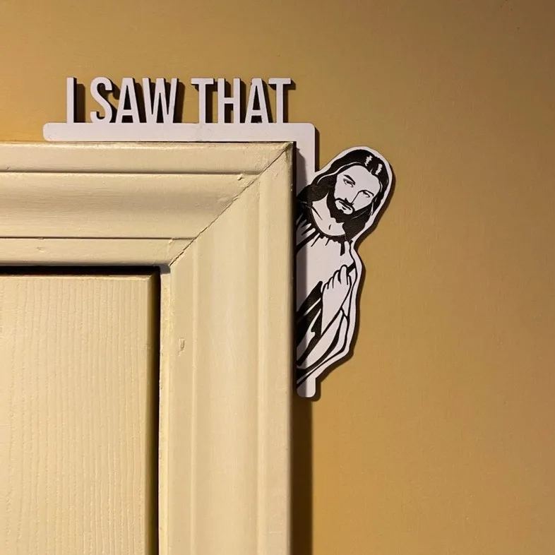 Metal I Saw That Jesus Door Topper