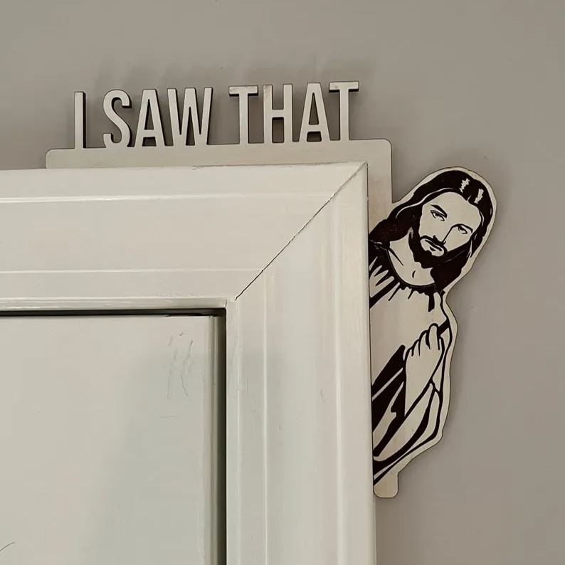 Metal I Saw That Jesus Door Topper