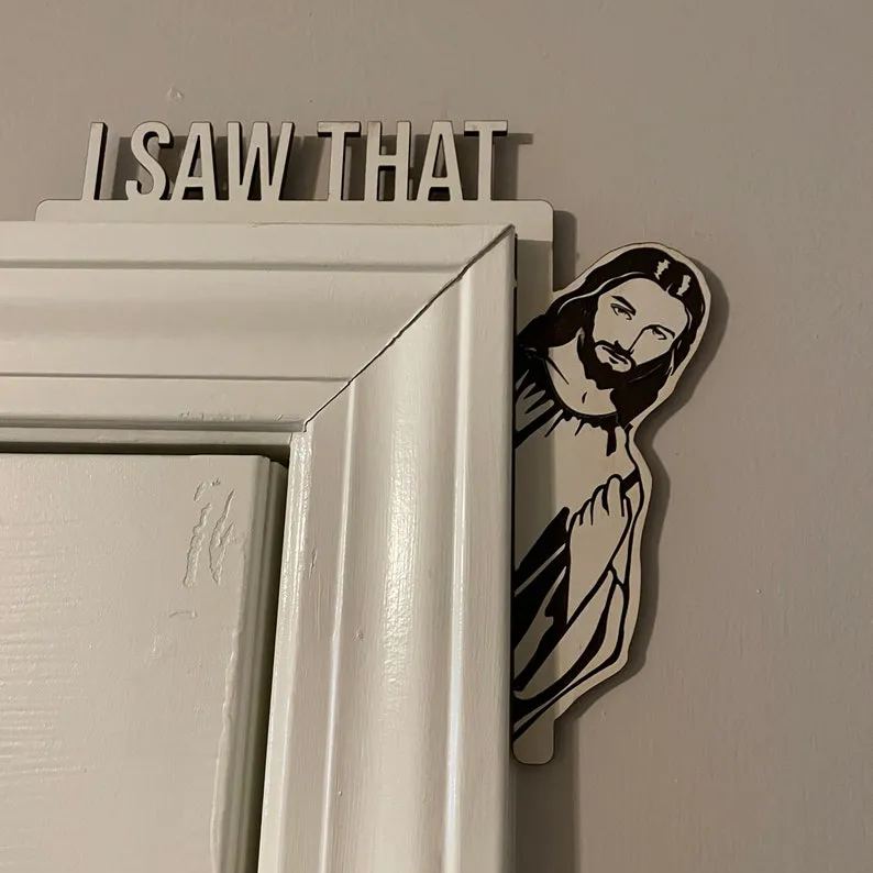 Metal I Saw That Jesus Door Topper