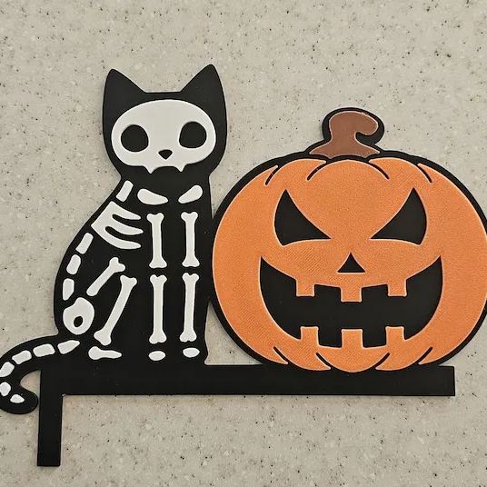 🎃Cat and Pumpkin Halloween Door Topper